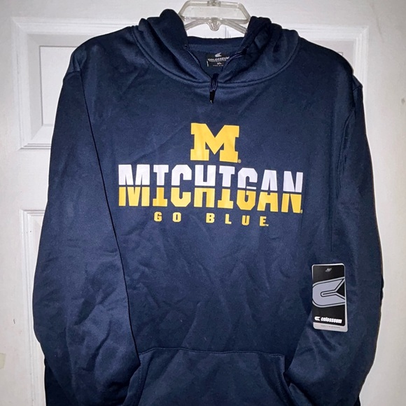 🏈🏟️ University of Michigan Wolverines Marquee Stadium Navy Polyester Hoodie 🏈 - Picture 12 of 14